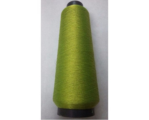 PISTACHIO GREEN & GOLD - VERY FINE Art Silk Twisted with Lurex - Neem Jari Zari - For Crochet Sewing Embroidery Knitting Jewelry DIY